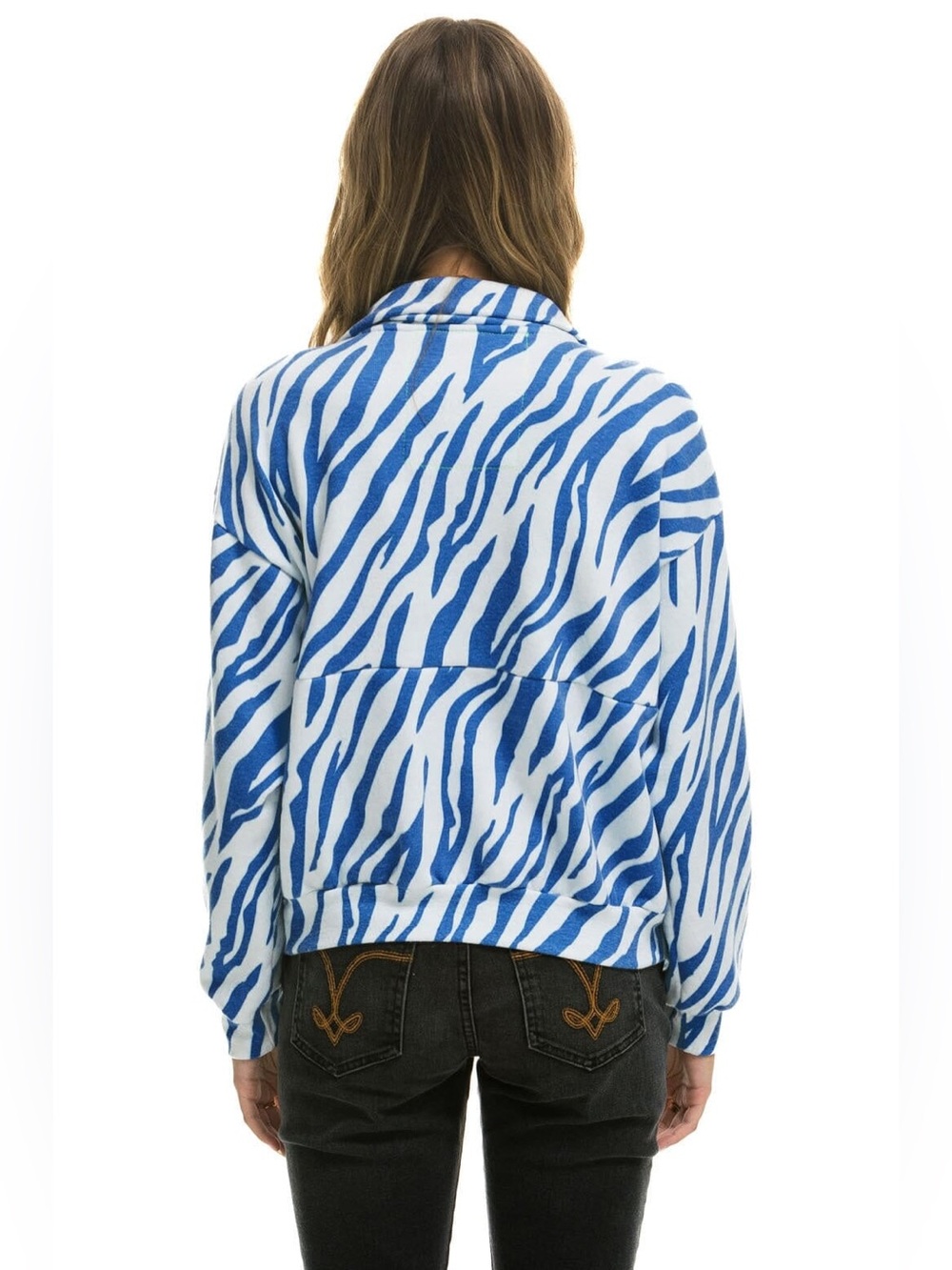 Aviator Nation unisex Tiger Fleece Half Zip Jacket - Picture 2 of 9